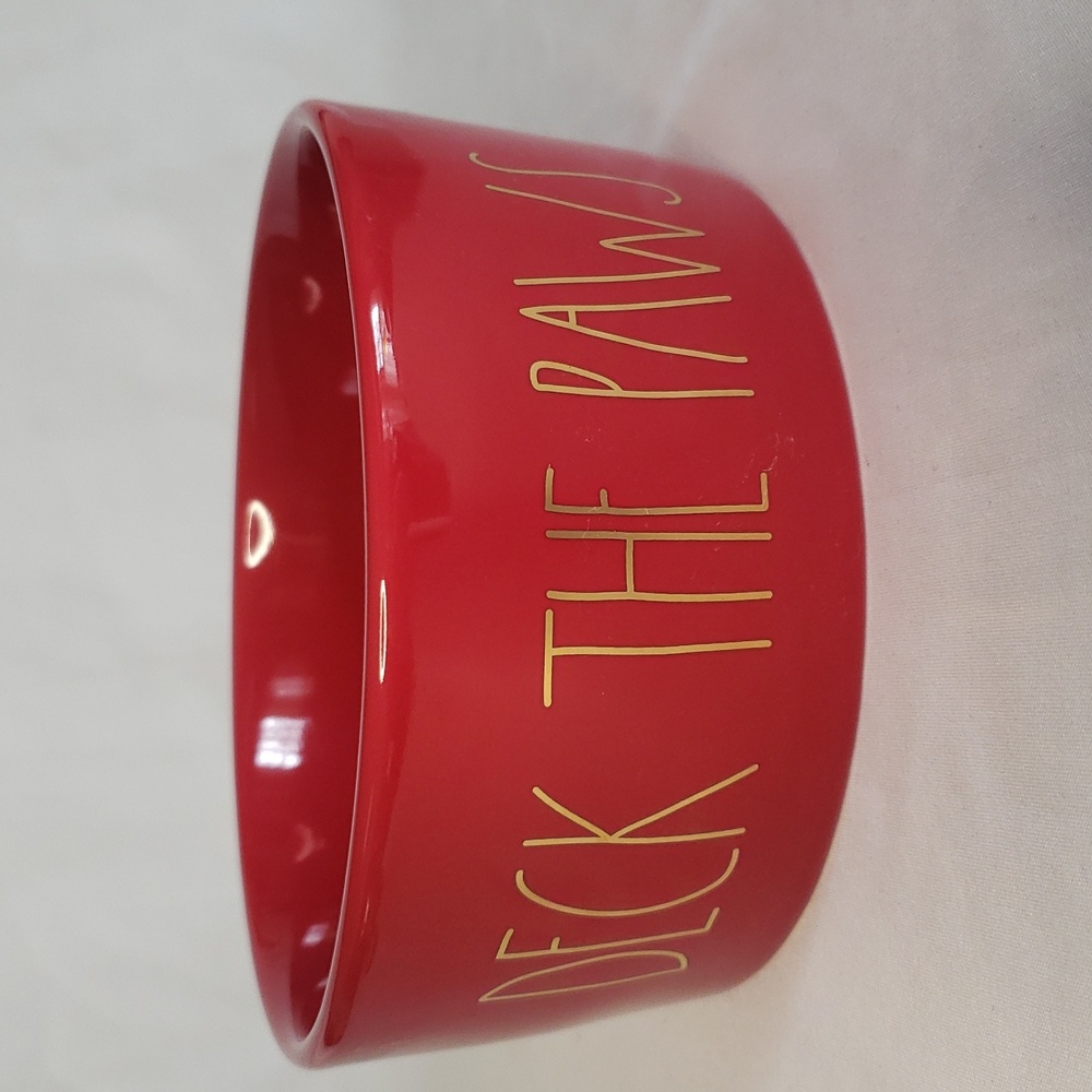 Rae Dunn "DECK THE PAWS" NWT Holiday Pet Bowl